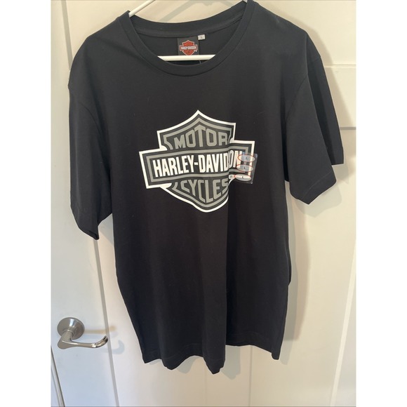 Harley Davidson Shirts  Short Sleeve Crew Neck Black Guam Men's Size Large - Picture 10 of 12